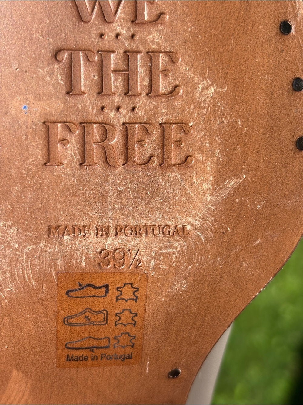 We The Free Cream Leather Western Ankle Boots with Tan Trim - Picture 14 of 14